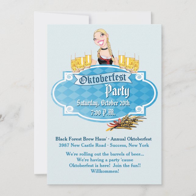 Oktoberfest Beer with a Smile Invitation (Front)