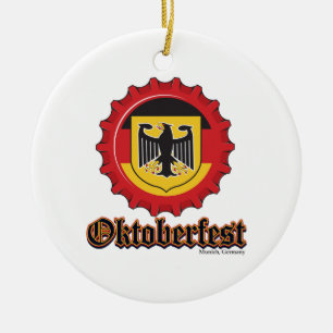 Oktoberfest Bottle Cap Ceramic Tree Decoration