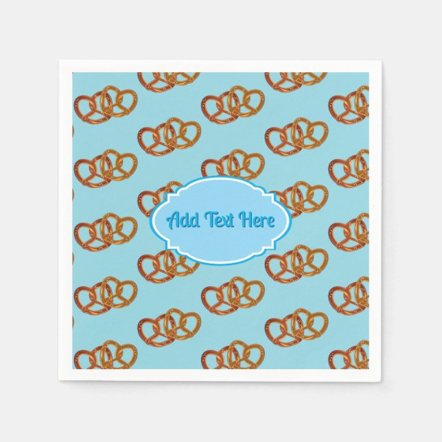 Oktoberfest Bread Pretzel Motif - Your Text Napkin (Front)