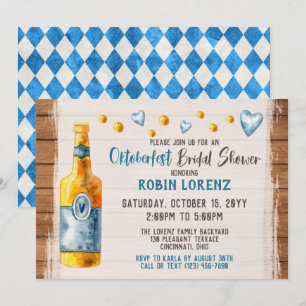 Oktoberfest Bridal Shower Bavarian Beer Party Invitation