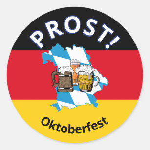 OKTOBERFEST Cartoon Beers Germany Bavaria Classic Round Sticker