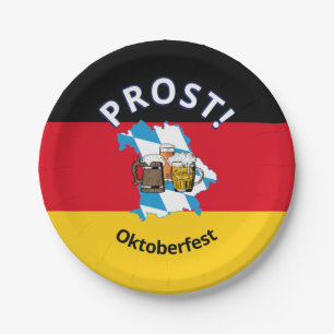 OKTOBERFEST Cartoon Beers Germany Bavaria Paper Plate
