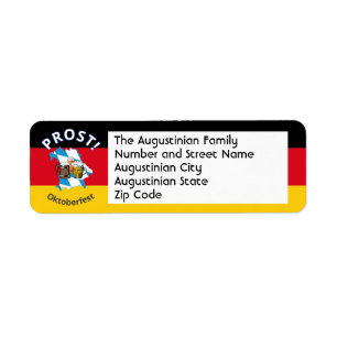 OKTOBERFEST Cartoon Beers Germany Bavaria Return Address Label