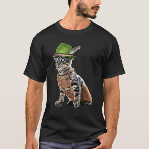 Oktoberfest Cat Bavarian Lederhosen Costume Alpine T-Shirt
