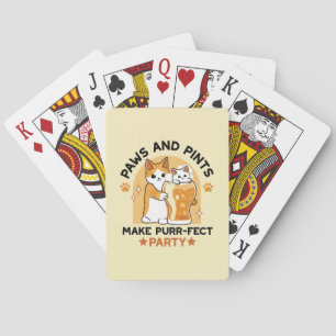 Oktoberfest Cat Party Paws and Pints Playing Cards