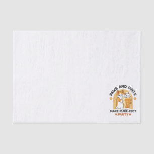 Oktoberfest Cat Party Paws and Pints Tissue Paper