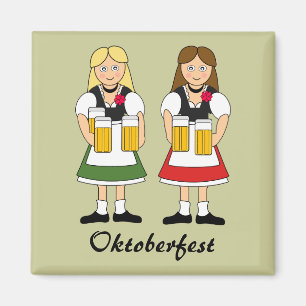 Oktoberfest Celebration Girls Magnet