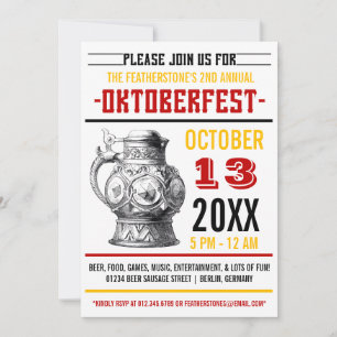 Oktoberfest Celebration Party Invitations