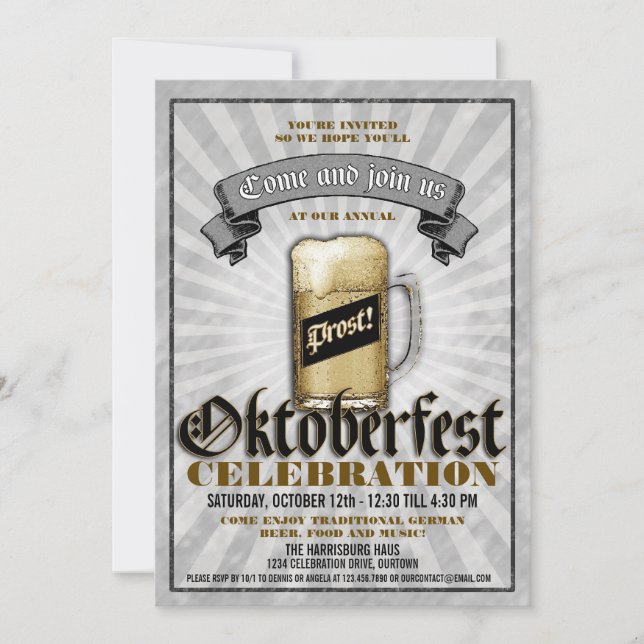 Oktoberfest Celebration Party Invitations (Front)