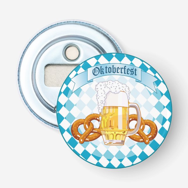 Oktoberfest Celebration Round Design Bottle Opener (Front)