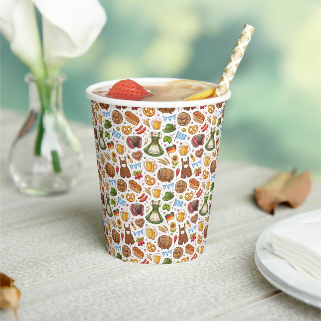 Oktoberfest Celebration Seamless Pattern – Wrappin Paper Cups (Insitu)