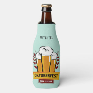 Oktoberfest custom name & text bottle cooler