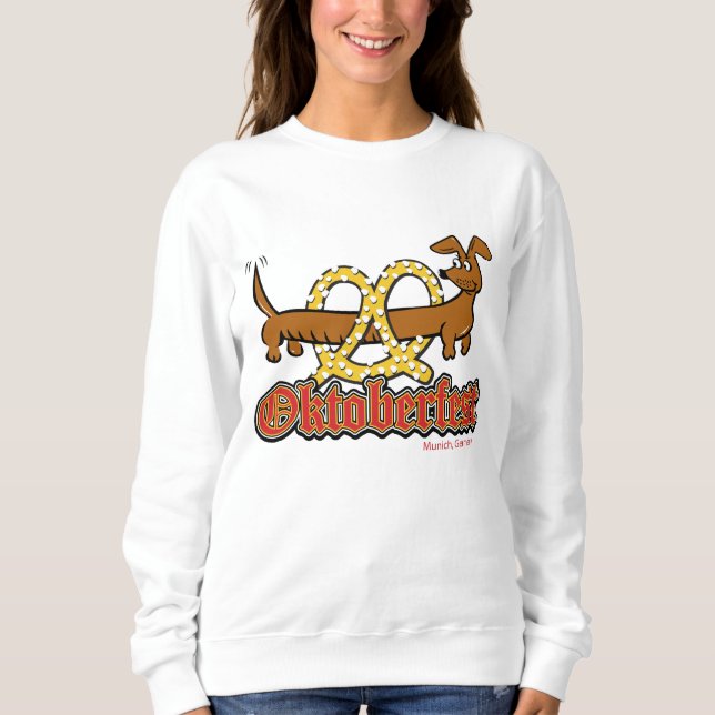 Oktoberfest Dachshund and Pretzel Sweatshirt (Front)