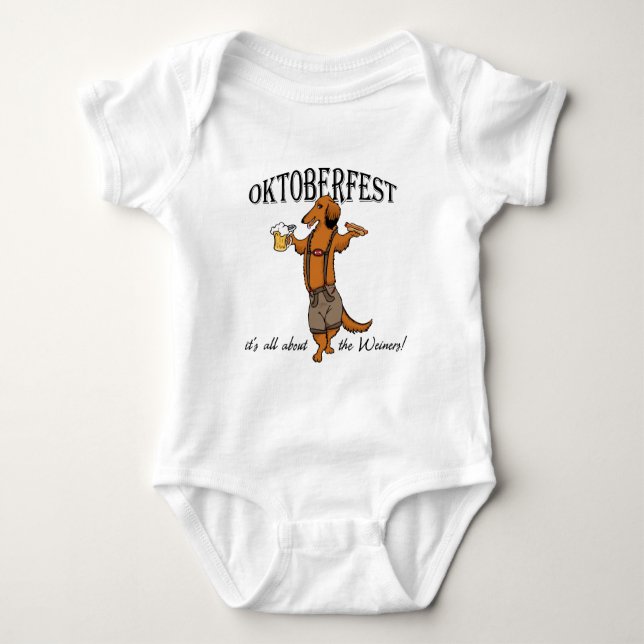 Oktoberfest Dachshund Baby Bodysuit (Front)