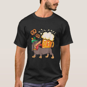 Oktoberfest Dachshund Dog Bavarian Alpine Hat Brat T-Shirt