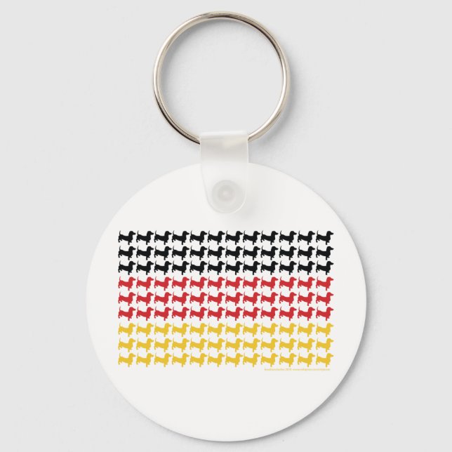 Oktoberfest Dachshund Flag Key Ring (Front)