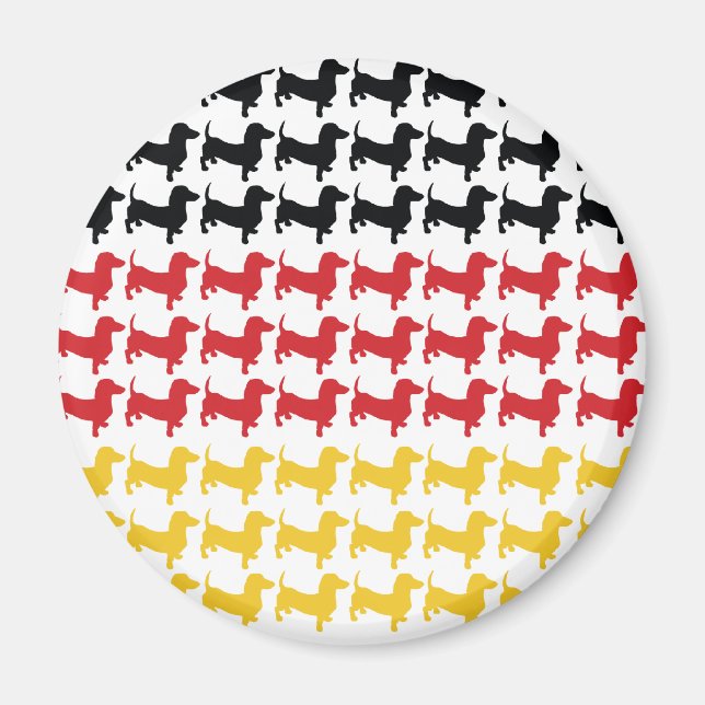 Oktoberfest Dachshund Flag Magnet (Front)