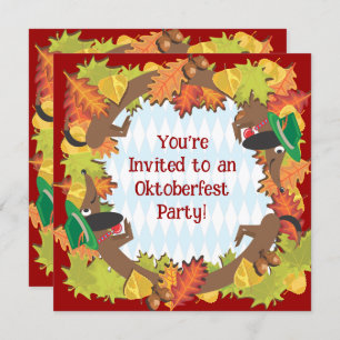 Oktoberfest dachshund Party Invitation