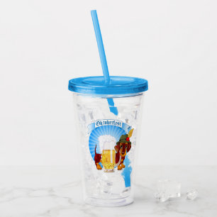 Oktoberfest Dachshund with Beer Acrylic Tumbler
