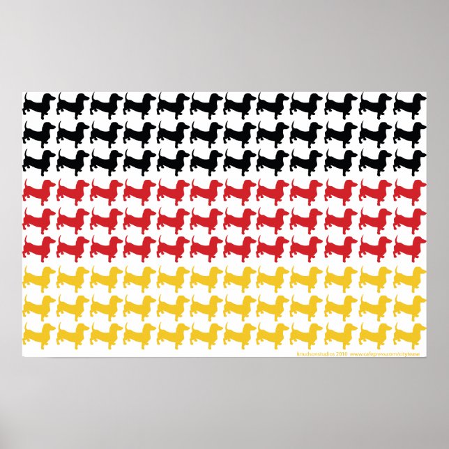 Oktoberfest Dachshunds Flag Poster (Front)