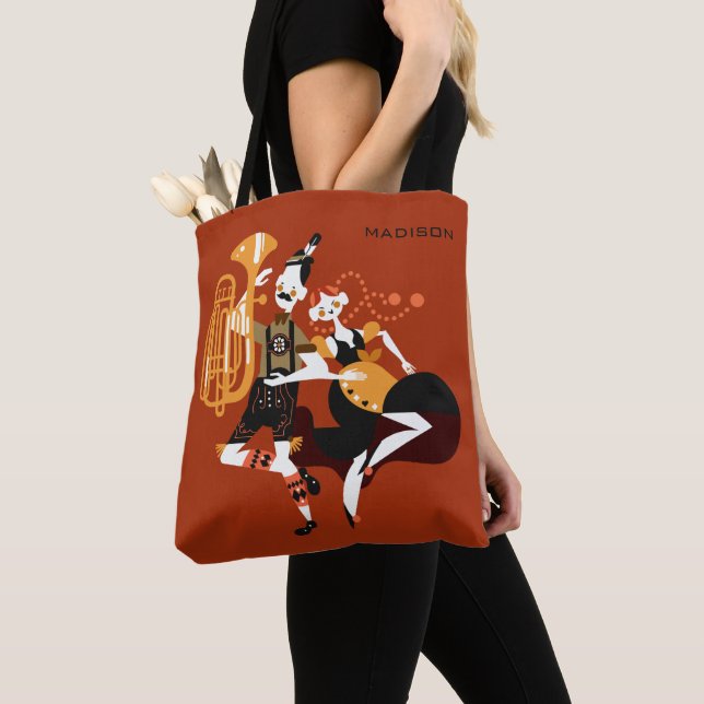 Oktoberfest Dancers custom name bags (Close Up)