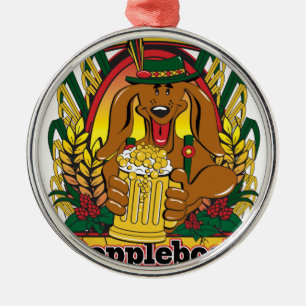 Oktoberfest Dopplebock Dachshund Metal Ornament