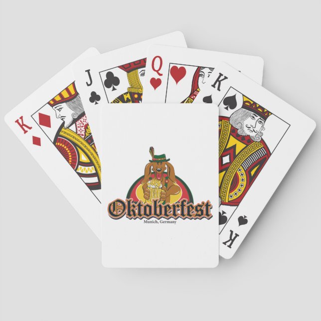 Oktoberfest Doxie Beer Playing Cards (Back)