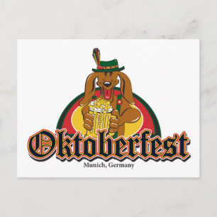 Oktoberfest Doxie Beer Postcard