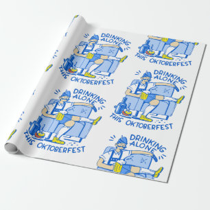 oktoberfest drink alone coronavirus wrapping paper