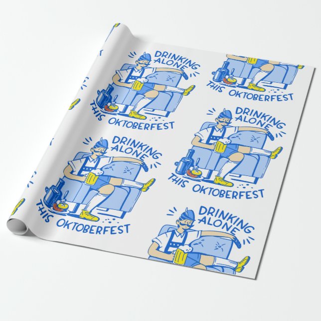 oktoberfest drink alone coronavirus wrapping paper (Unrolled)