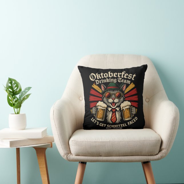 Oktoberfest Drinking Team Lets Get Schnitzel Faced Cushion (Chair)