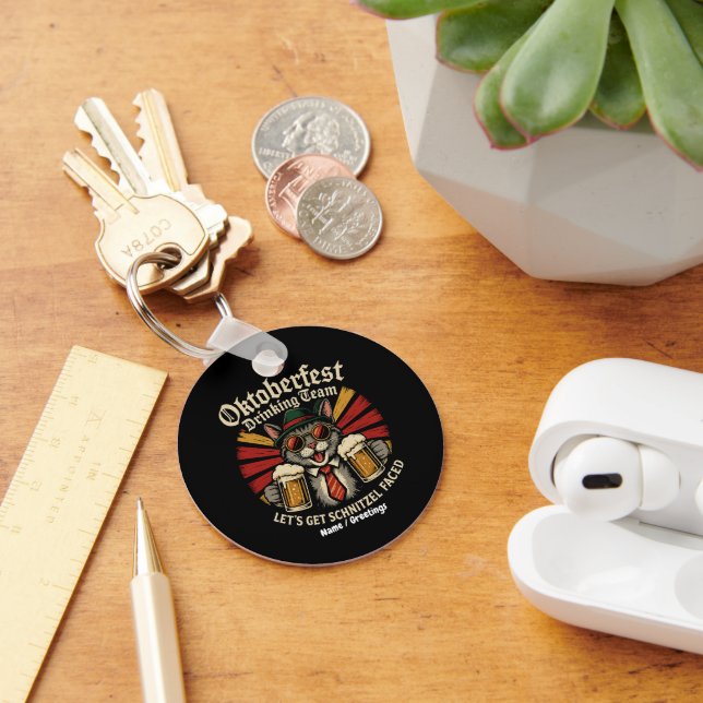 Oktoberfest Drinking Team Lets Get Schnitzel Faced Key Ring (Desk)