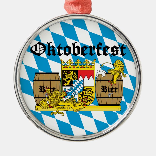 Oktoberfest - Drunk Lions Metal Ornament (Front)
