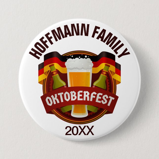 Oktoberfest Family Celebration 7.5 Cm Round Badge (Front)