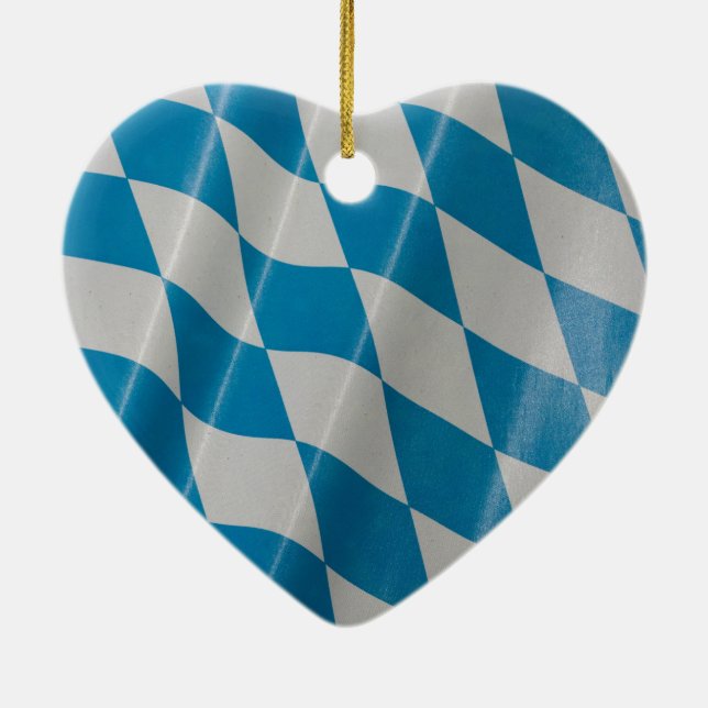 Oktoberfest Flag Colours Bavaria Bayern Ceramic Ornament (Back)