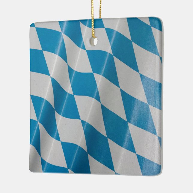 Oktoberfest Flag Colours Bavaria Bayern Ceramic Ornament (Left)