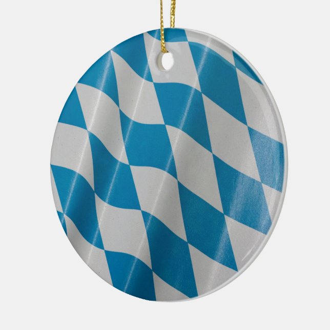 Oktoberfest Flag Colours Bavaria Bayern Ceramic Tree Decoration (Left)