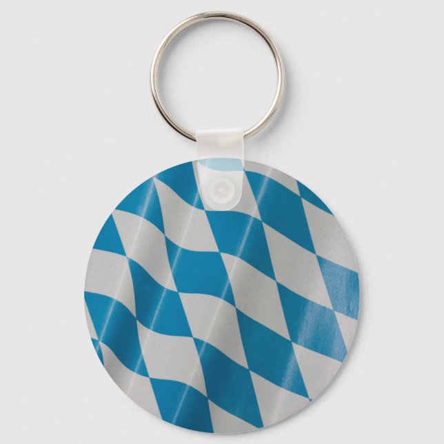 Oktoberfest Flag Colours Bavaria Bayern Key Ring (Front)