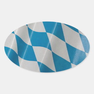 Oktoberfest Flag Colours Bavaria Bayern Oval Sticker