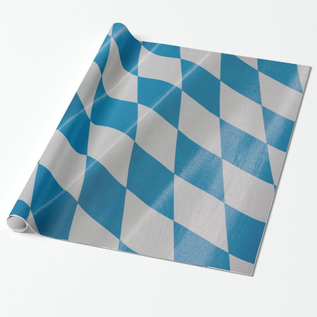 Oktoberfest Flag Colours Bavaria Bayern Wrapping Paper (Unrolled)