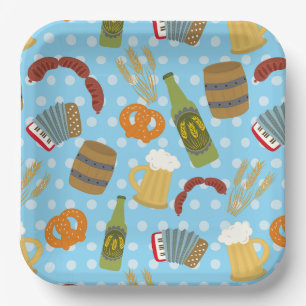 Oktoberfest Food and Drink Paper Plate