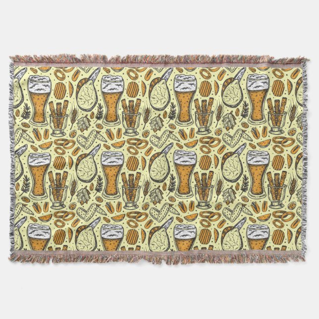 Oktoberfest Food Menu Throw Blanket (Front)