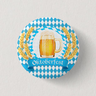 Oktoberfest Frothy Beer Mug 3 Cm Round Badge