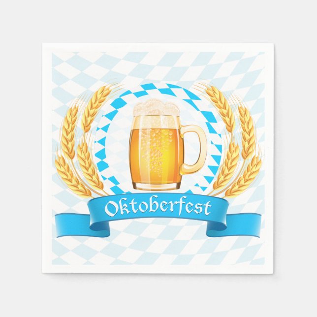 Oktoberfest Frothy Beer Mug Napkin (Front)