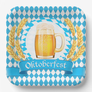 Oktoberfest Frothy Beer Mug Paper Plate