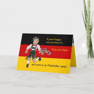 Oktoberfest Funny Cartoon Invitation Card
