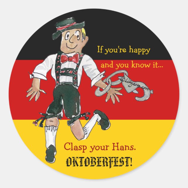 Oktoberfest Funny Sticker Personalised Labels (Front)