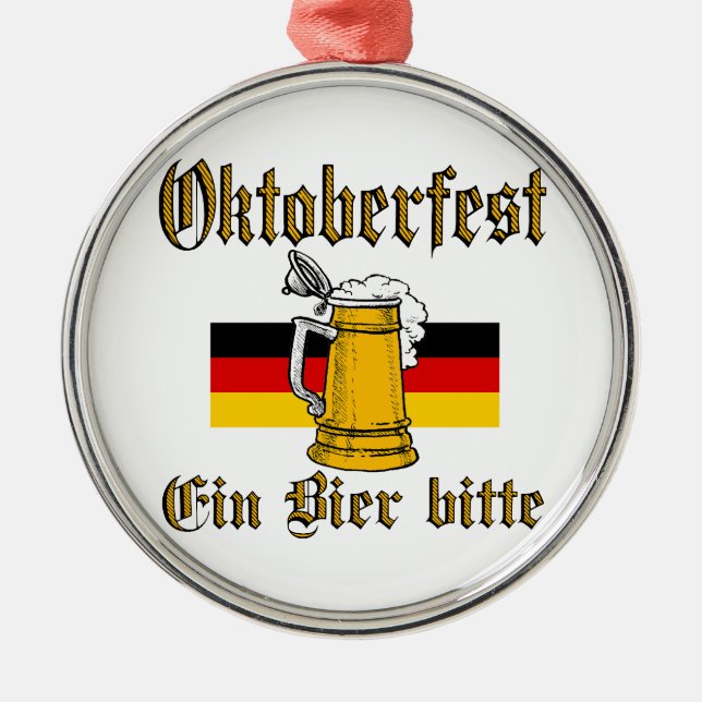 Oktoberfest Gear Metal Tree Decoration (Front)