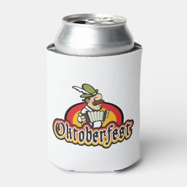 Oktoberfest German Accordion Player Can Cooler (Can Front)