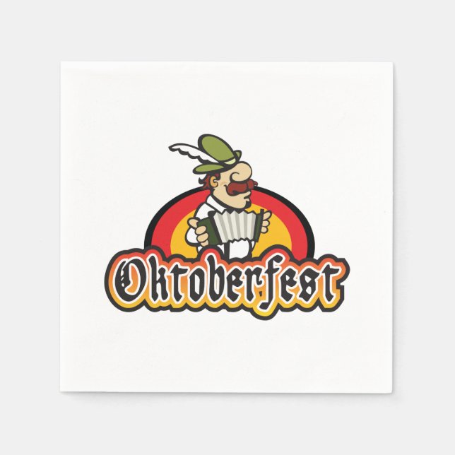 Oktoberfest German Accordion Player Napkin (Front)